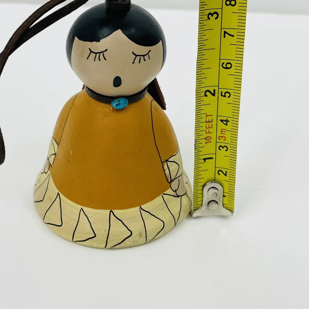 Hand Painted Ceramic Storyteller Bell Ornament Southwestern‎ Native Style